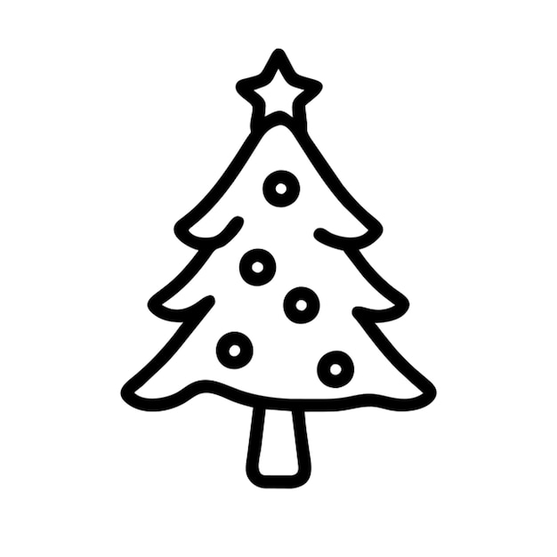 Contorno del icono del árbol de Navidad