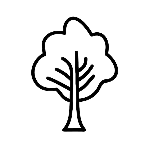 contorno de icono de árbol simple