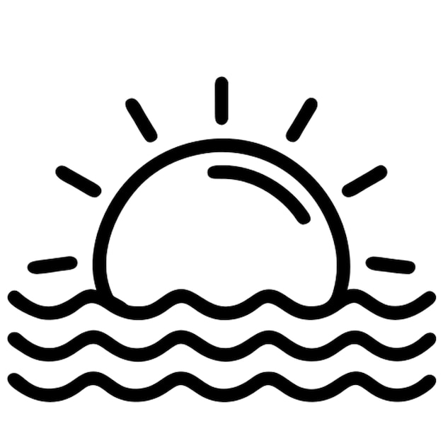 Contorno del icono del atardecer