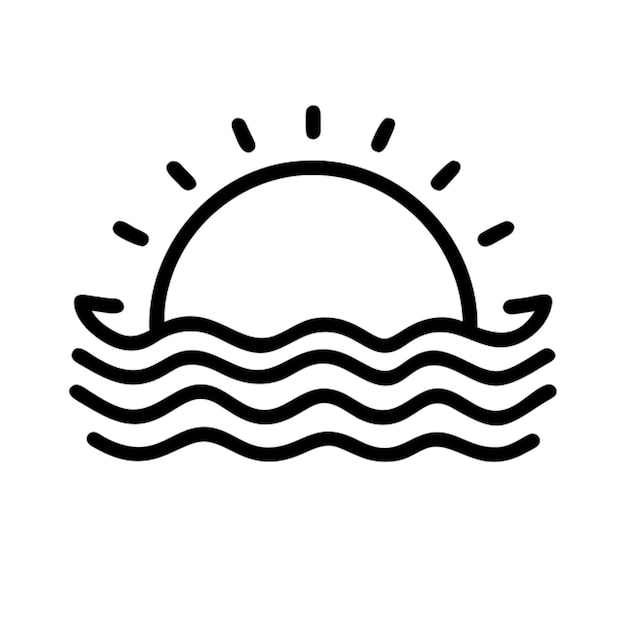 Contorno del icono del atardecer