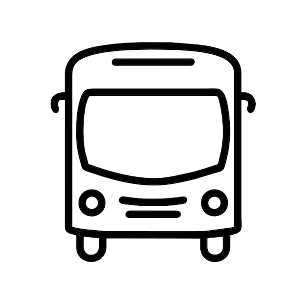 el contorno del icono del autobús en vista delantera