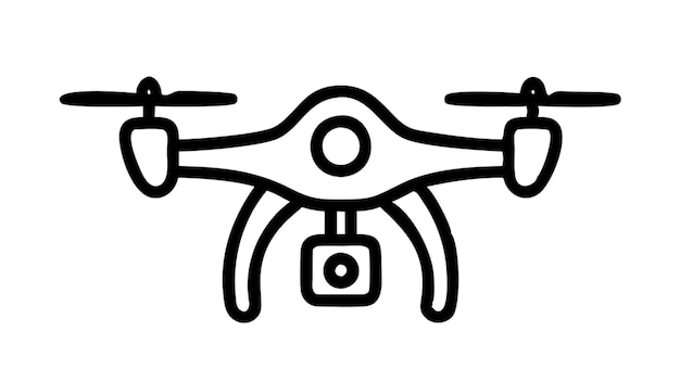 Contorno del icono del avión no tripulado
