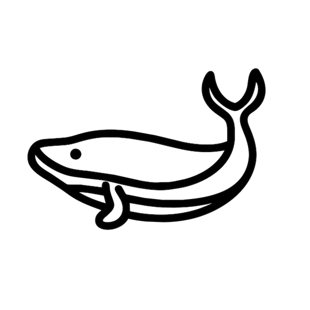 Contorno del icono de la ballena espermatozoide