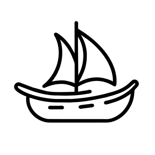 Contorno del icono del barco vikingo