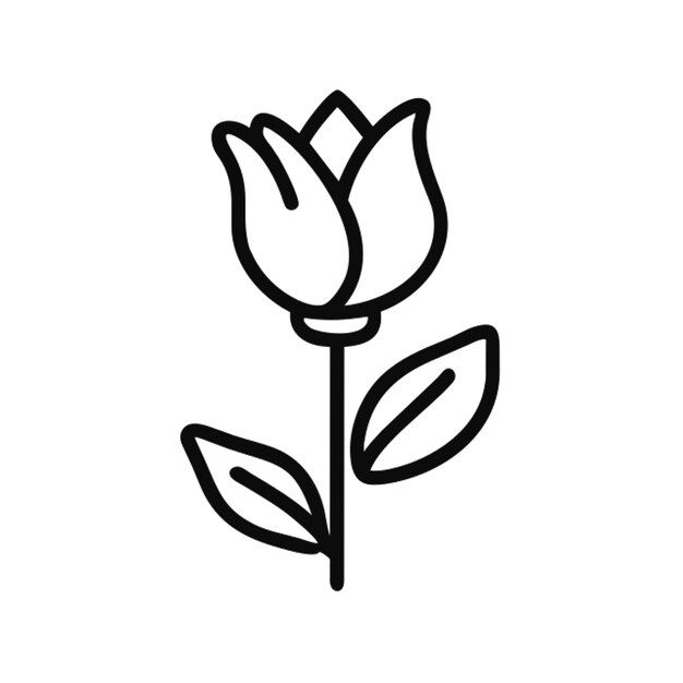 el contorno del icono del bebé tulipán