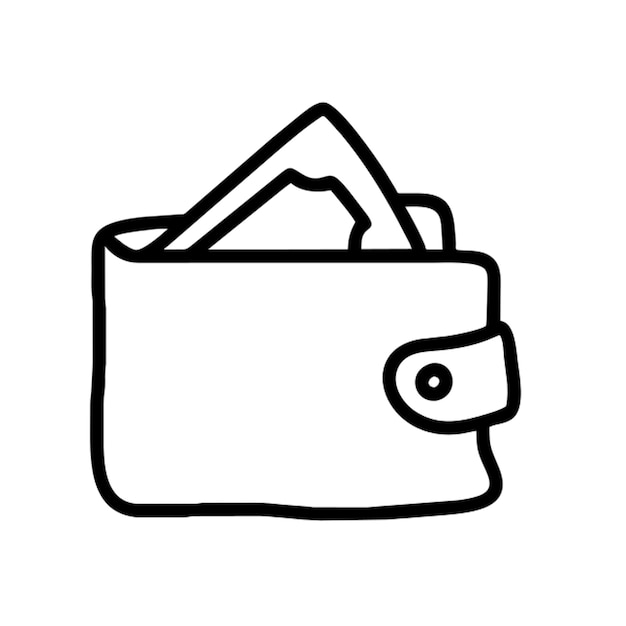 Contorno del icono de la billetera de estilo mano libre