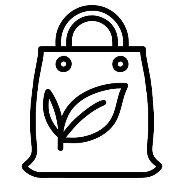 Contorno del icono de la bolsa ecológica