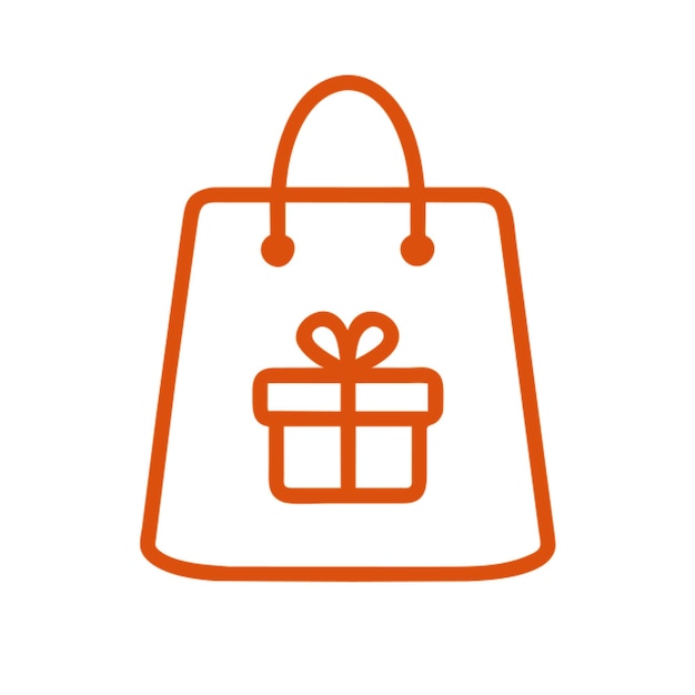 Contorno del icono de la bolsa de regalo de papel