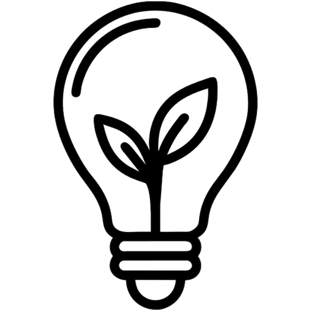 Contorno del icono de la bombilla ecológica