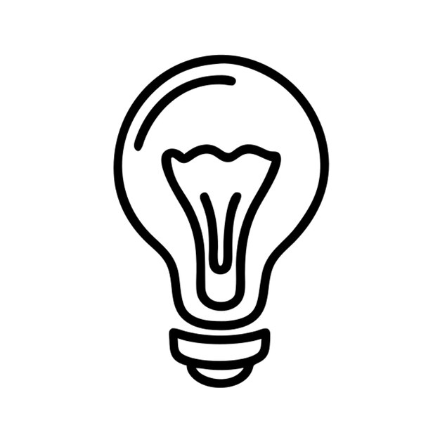 Contorno del icono de la bombilla