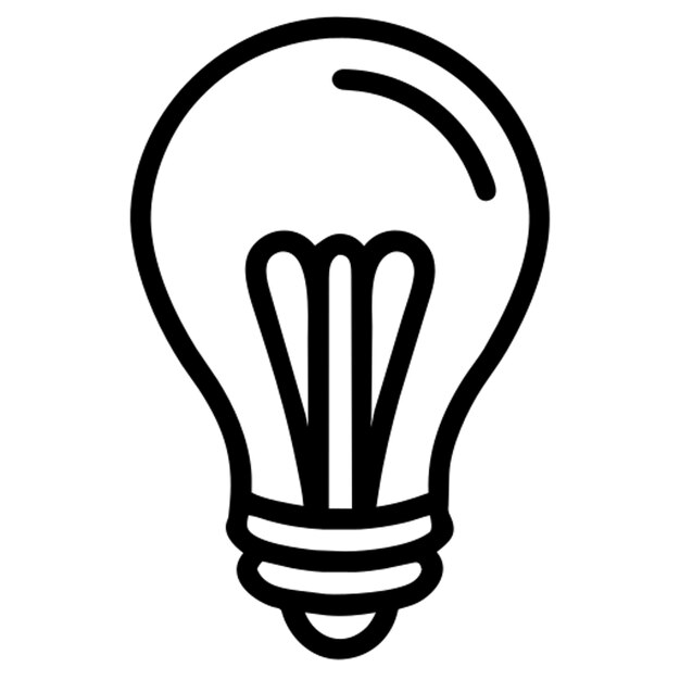 el contorno del icono de una bombilla