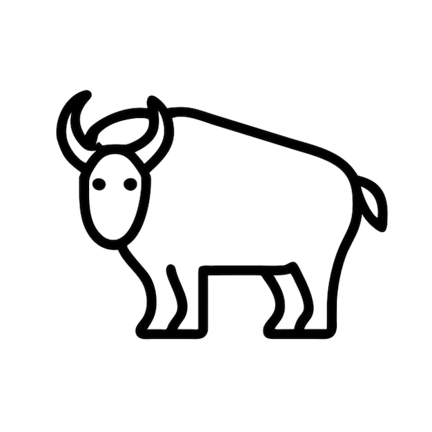 Contorno de icono de búfalo de 8 bits