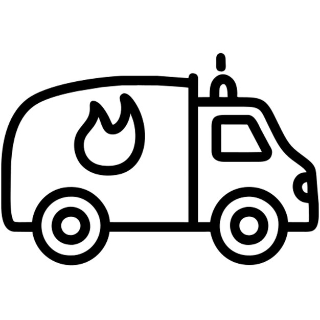 Contorno del icono del camión de bomberos