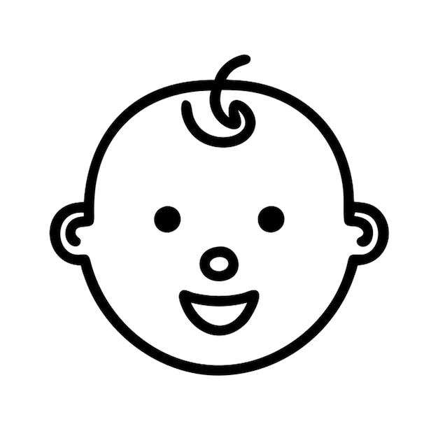 Contorno del icono de la cara del bebé