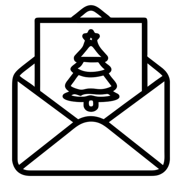 Contorno del icono de la carta de Navidad