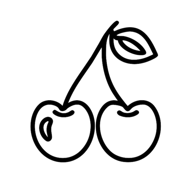 Contorno del icono de la cereza