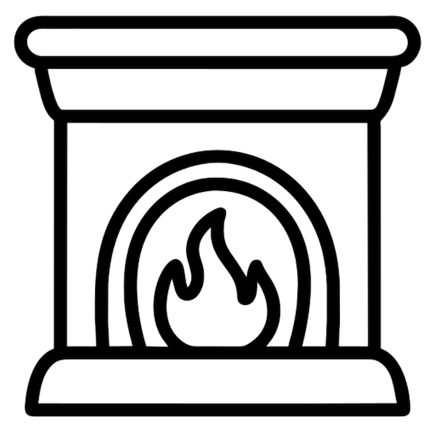 Contorno del icono de la chimenea