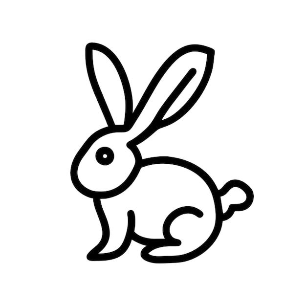 Contorno del icono del conejo de Pascua