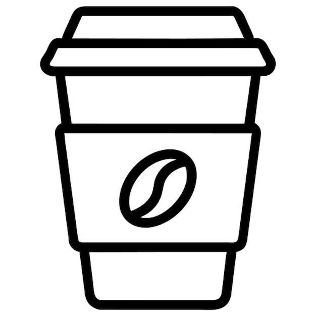 el contorno del icono del delicioso vaso de papel de café