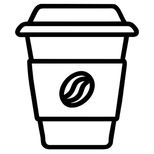 el contorno del icono del delicioso vaso de papel de café