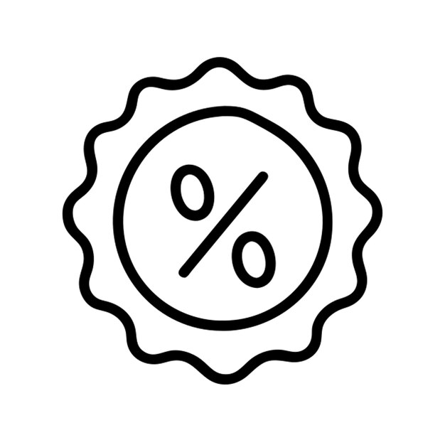 el contorno del icono de descuento