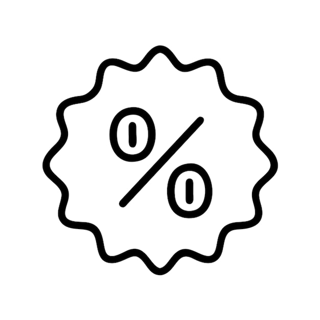 el contorno del icono de descuento
