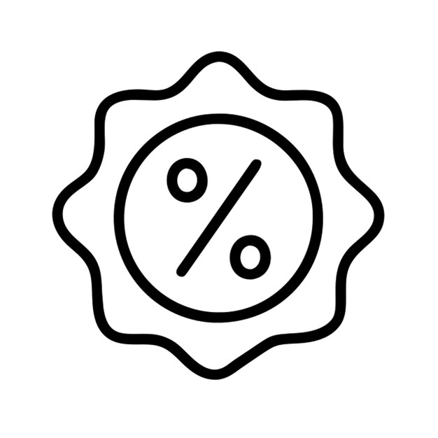 el contorno del icono de descuento