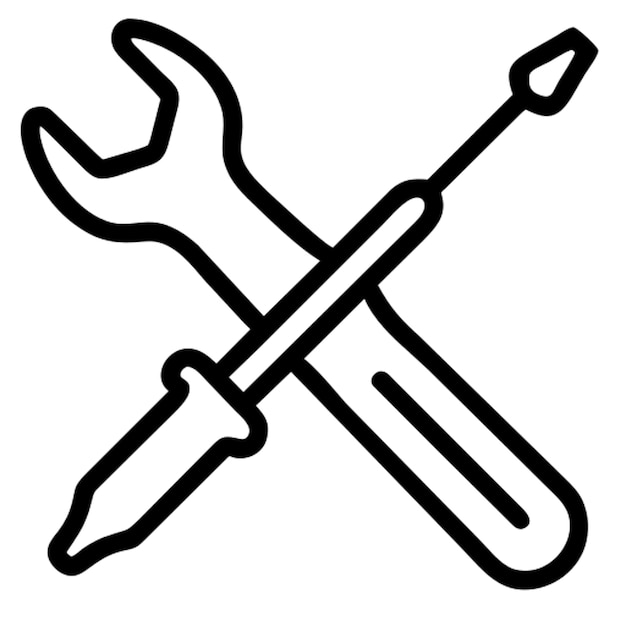 el contorno del icono del destornillador de tipo phillips