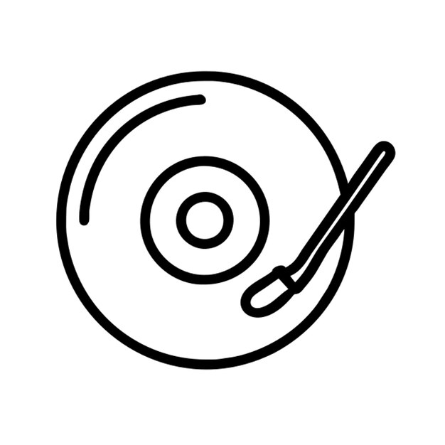 Contorno del icono del disco de vinilo