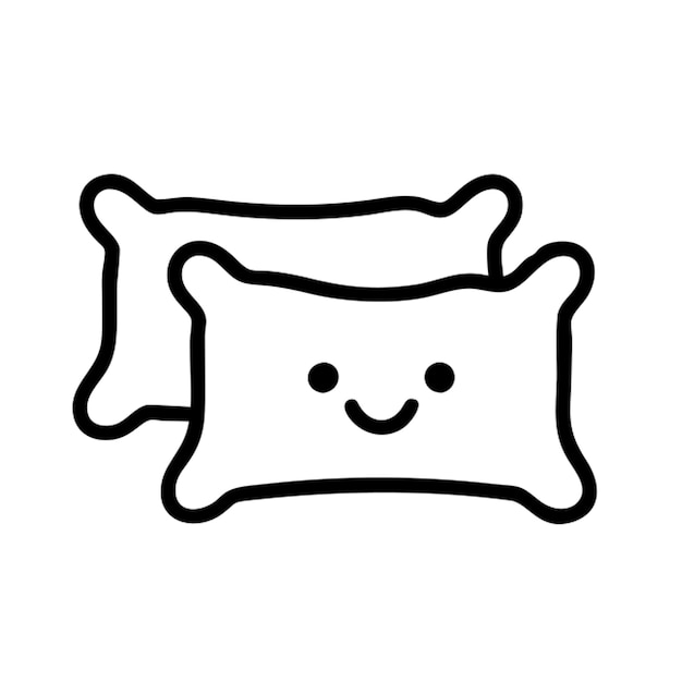el contorno del icono de las dos almohadas