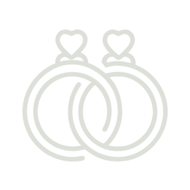 el contorno del icono de dos anillos de bodas