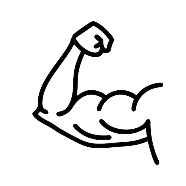 el contorno del icono de los dos músculos del brazo