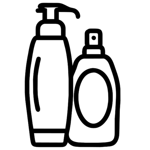 el contorno del icono de dos paquetes de champú