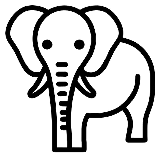 Contorno del icono del elefante