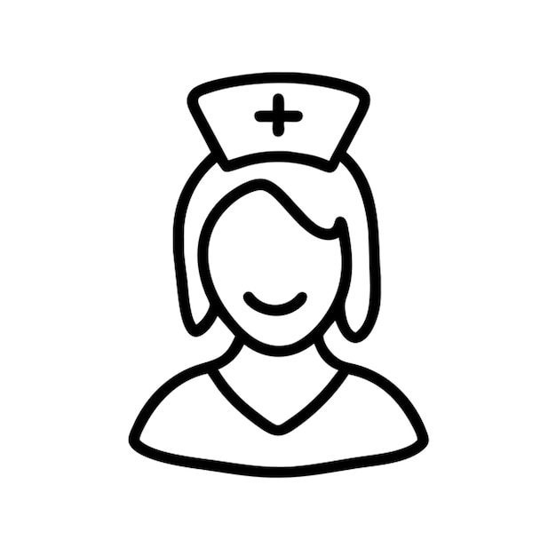 Contorno del icono de la enfermera
