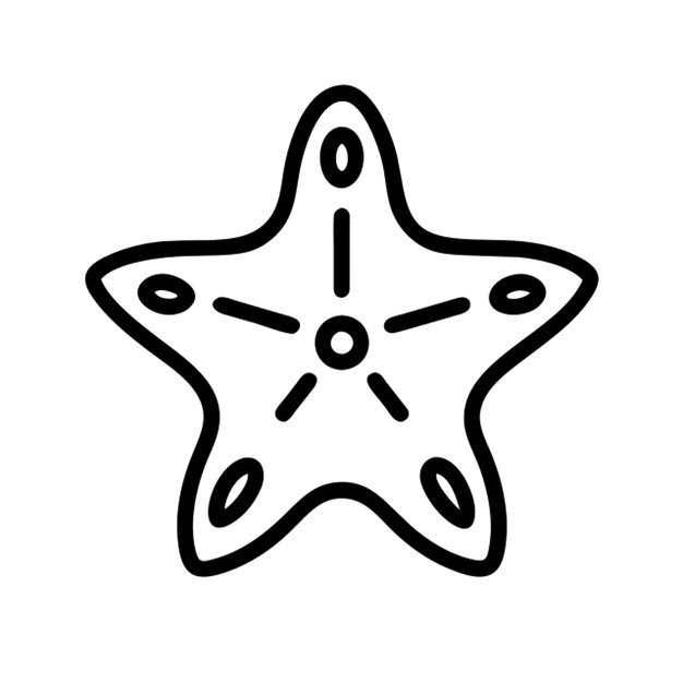 Contorno del icono de la estrella de mar