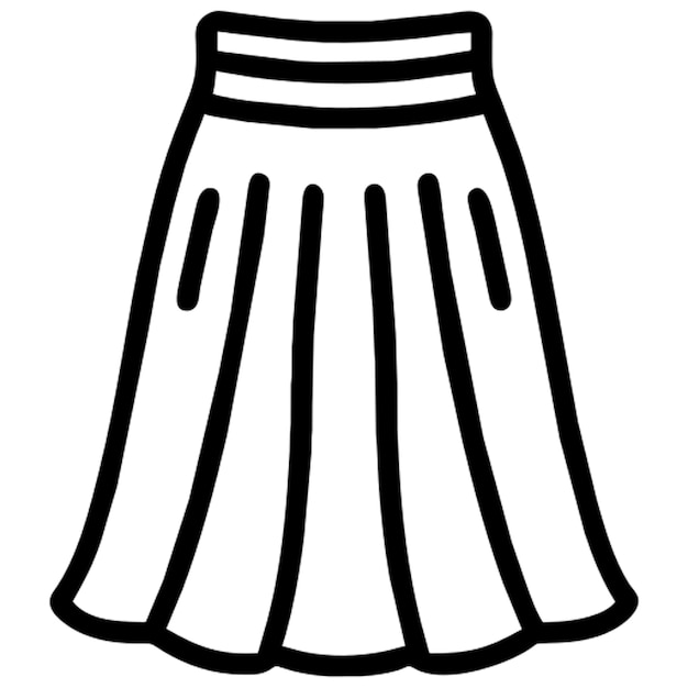 Contorno del icono de la falda larga