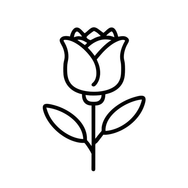 el contorno del icono de la flor de tulipán de belleza de peluche