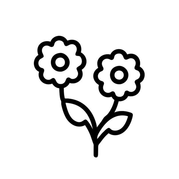 Contorno del icono de las flores