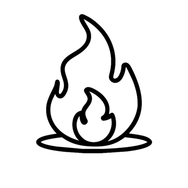 Contorno del icono de fuego