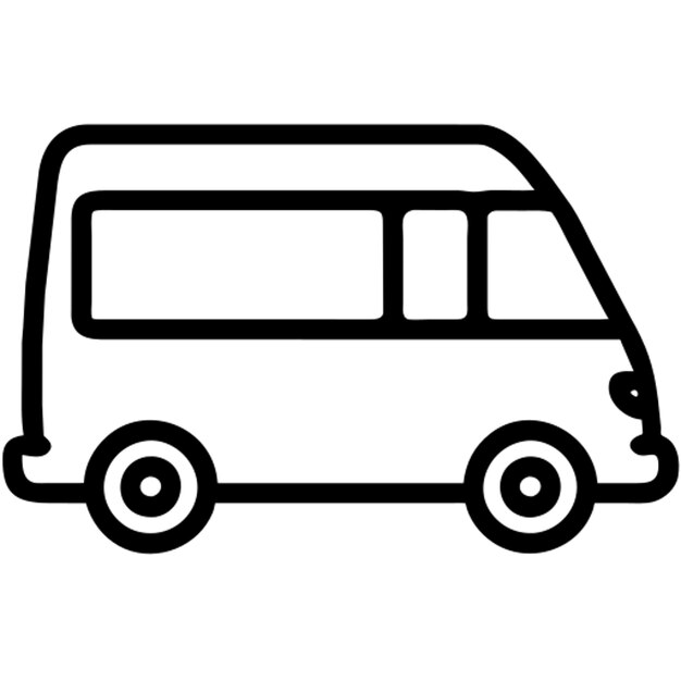 Contorno del icono de la furgoneta