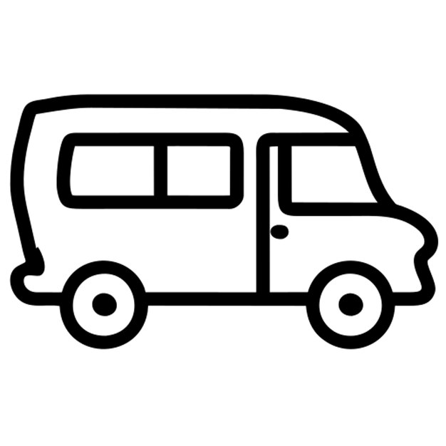 Contorno del icono de la furgoneta