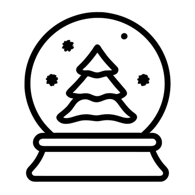 Contorno del icono del globo de nieve de Navidad
