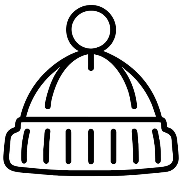 Contorno del icono de la gorra de invierno