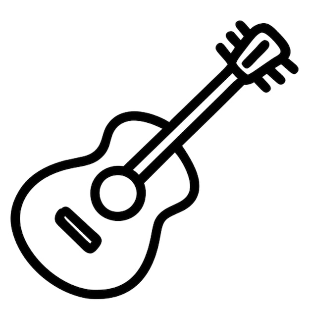Contorno del icono de la guitarra