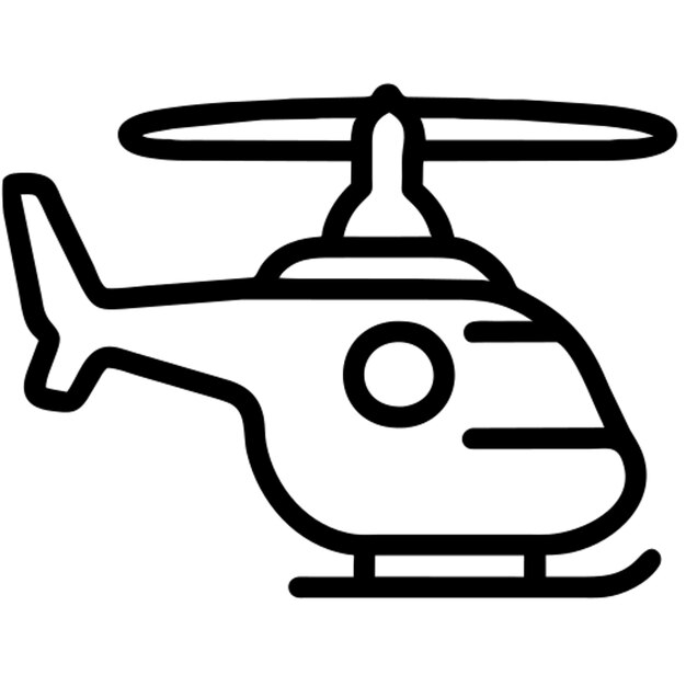 Contorno del icono del helicóptero
