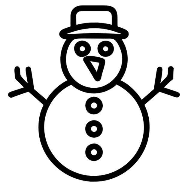 Contorno del icono del hombre de nieve