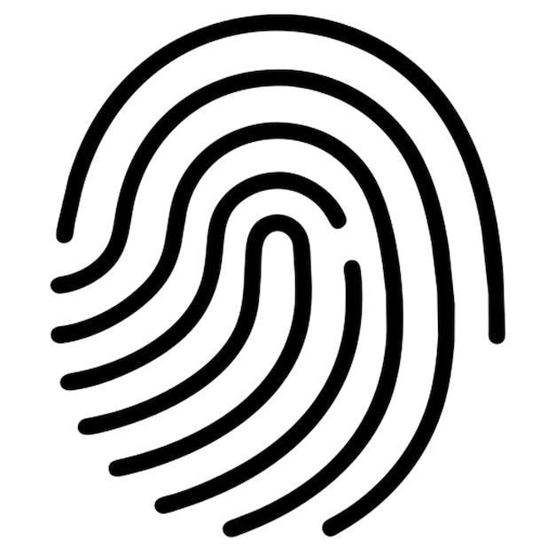 Contorno del icono de la huella dactilar