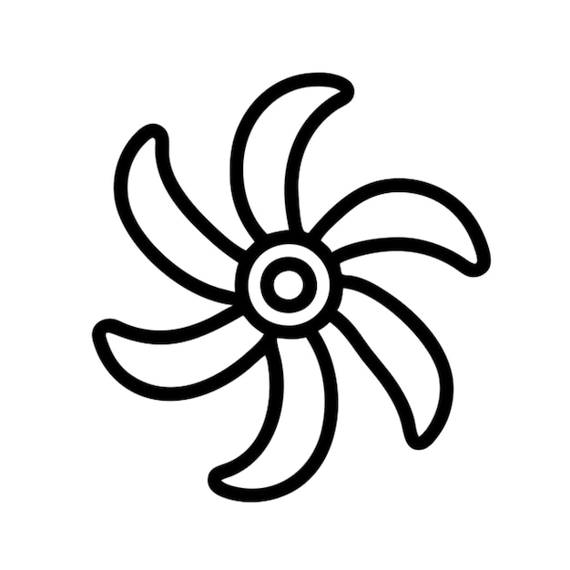 Contorno del icono del impulsor de la bomba