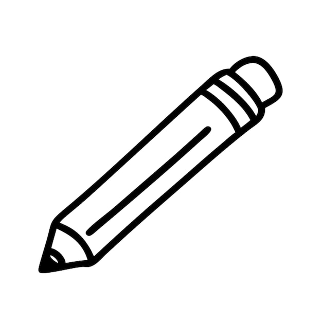 Contorno del icono del lápiz de la escuela